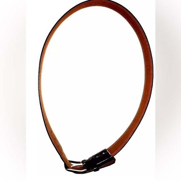 Designer Leather Belt Nickel Stitched, 38 - Picture 3 of 4